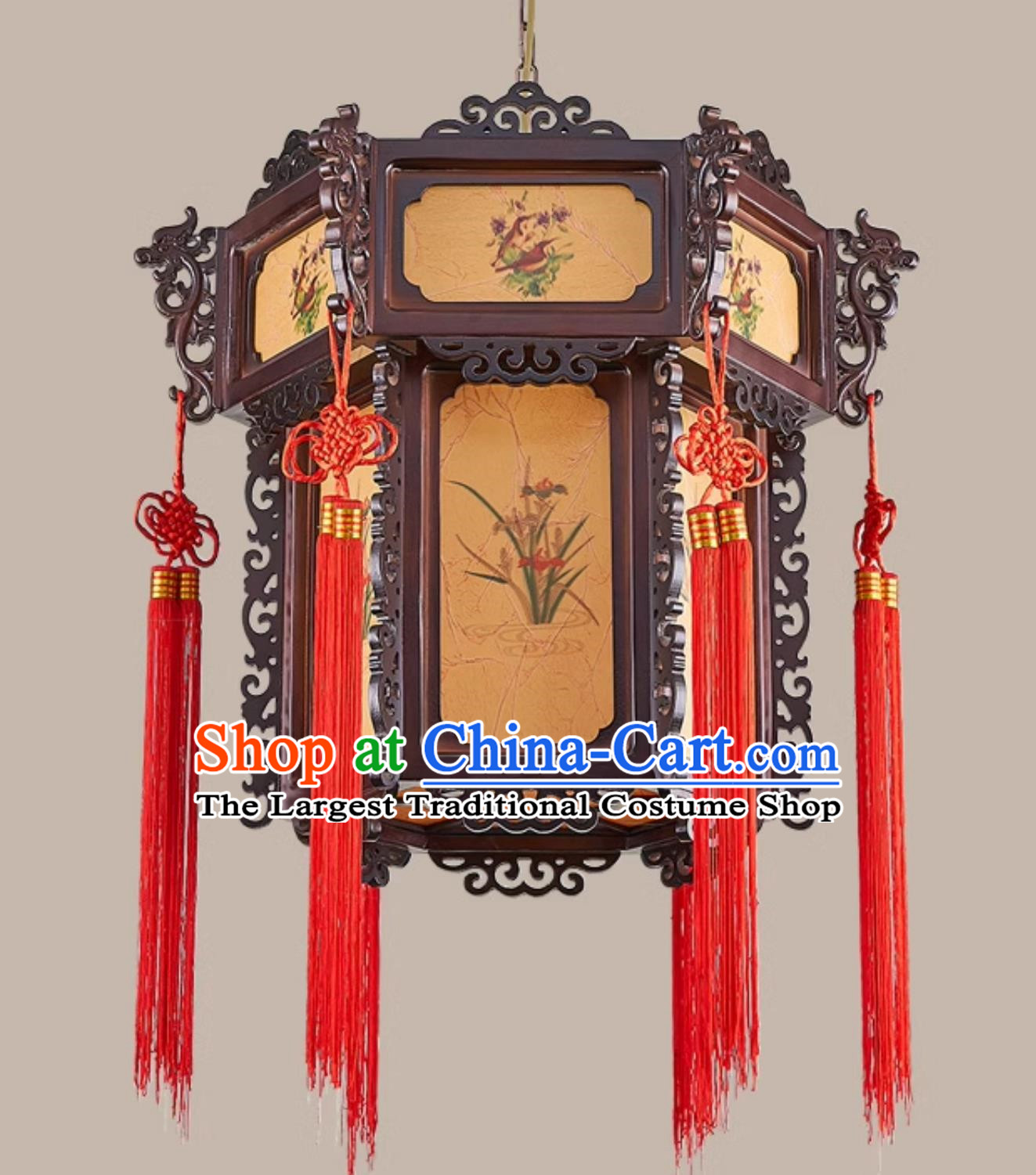 24 Inches Diameter Chinese Lantern Chandelier Antique Hexagonal Faucet Palace Lantern Classical Solid Wood Lamp Chinese Style