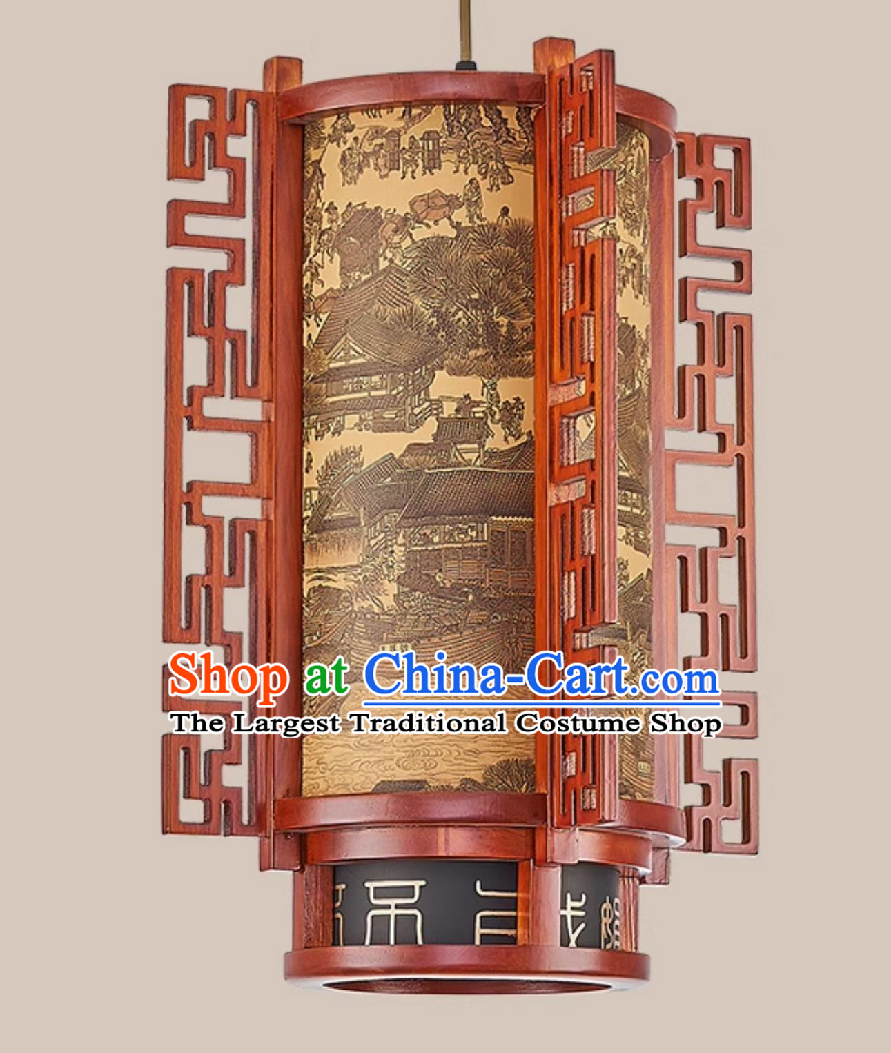 17 Inches High School Style Chandelier Antique Lantern Corridor Solid Wood Lamp