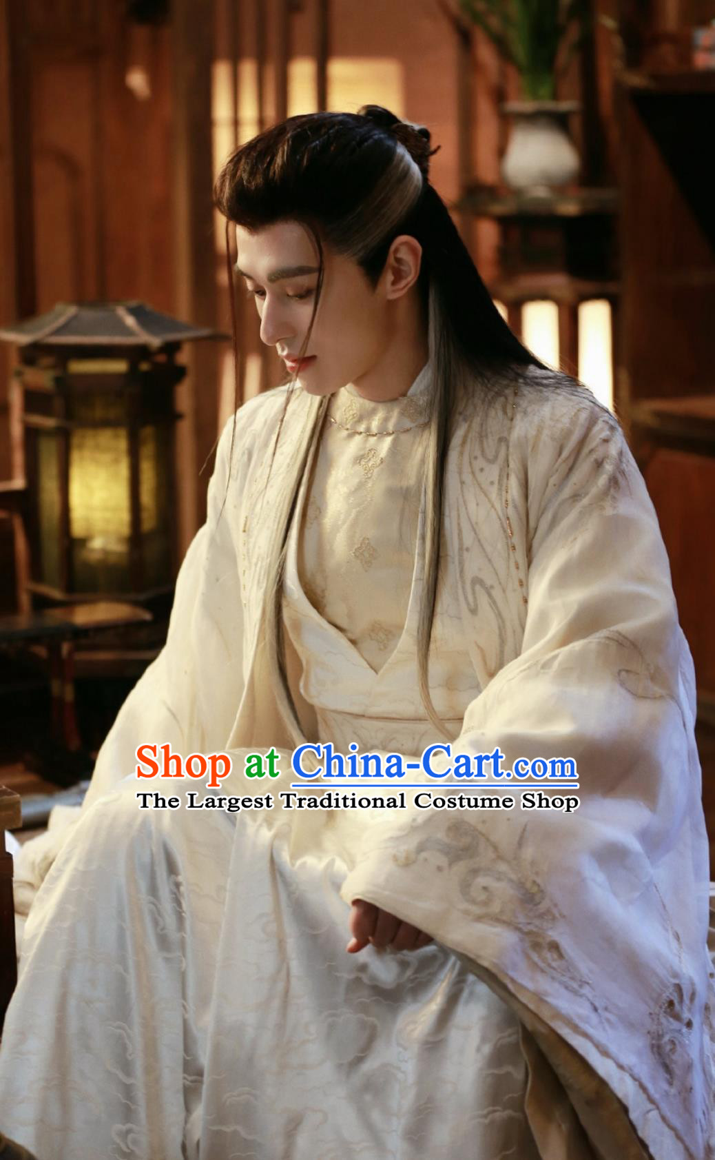 TV Series My Journey to You Childe Yue Beige Outfit Chinese Ancient Young Hero Garment Costumes