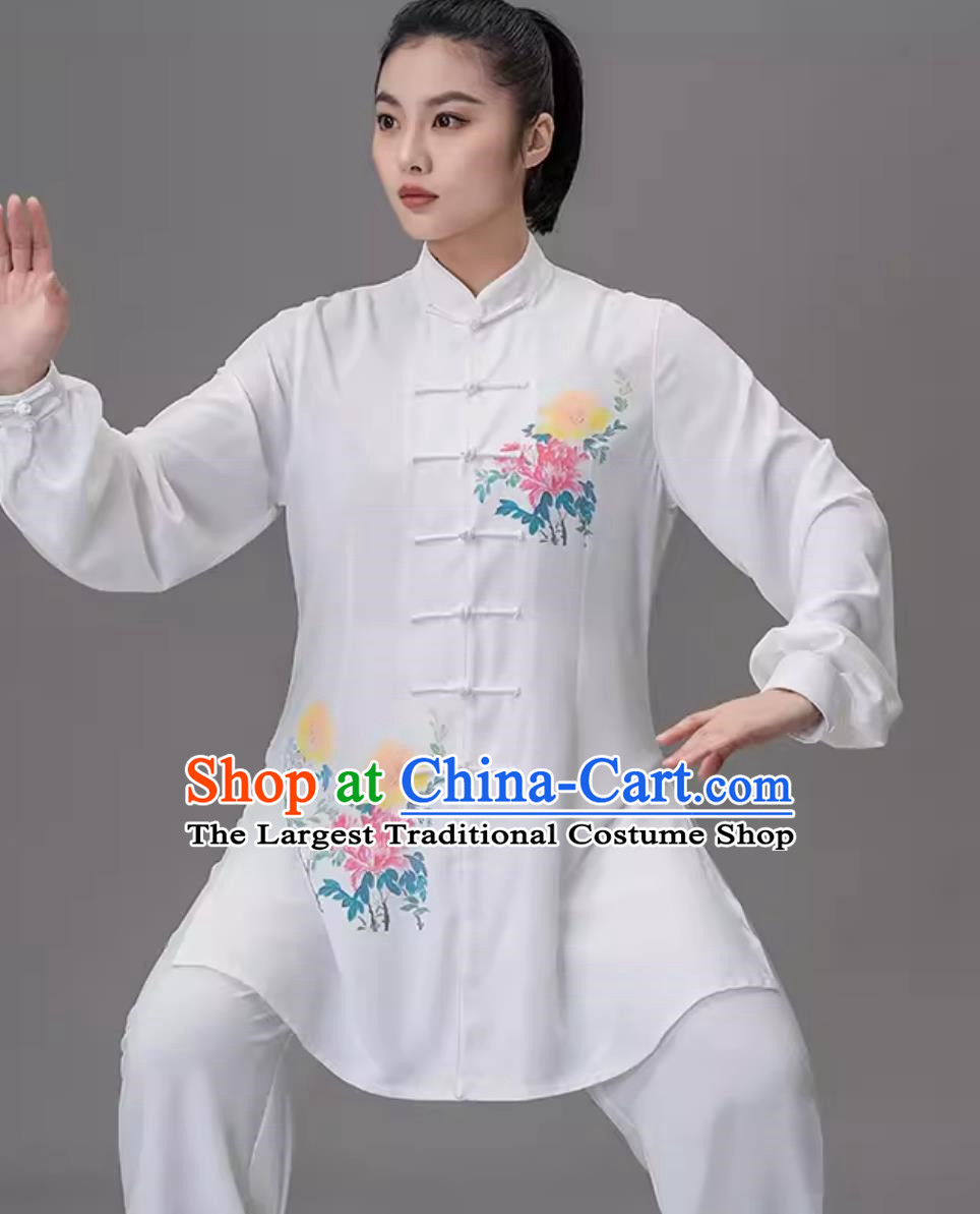 Tai Chi Painted Peony Competition Clothes And Qigong Performance Suit