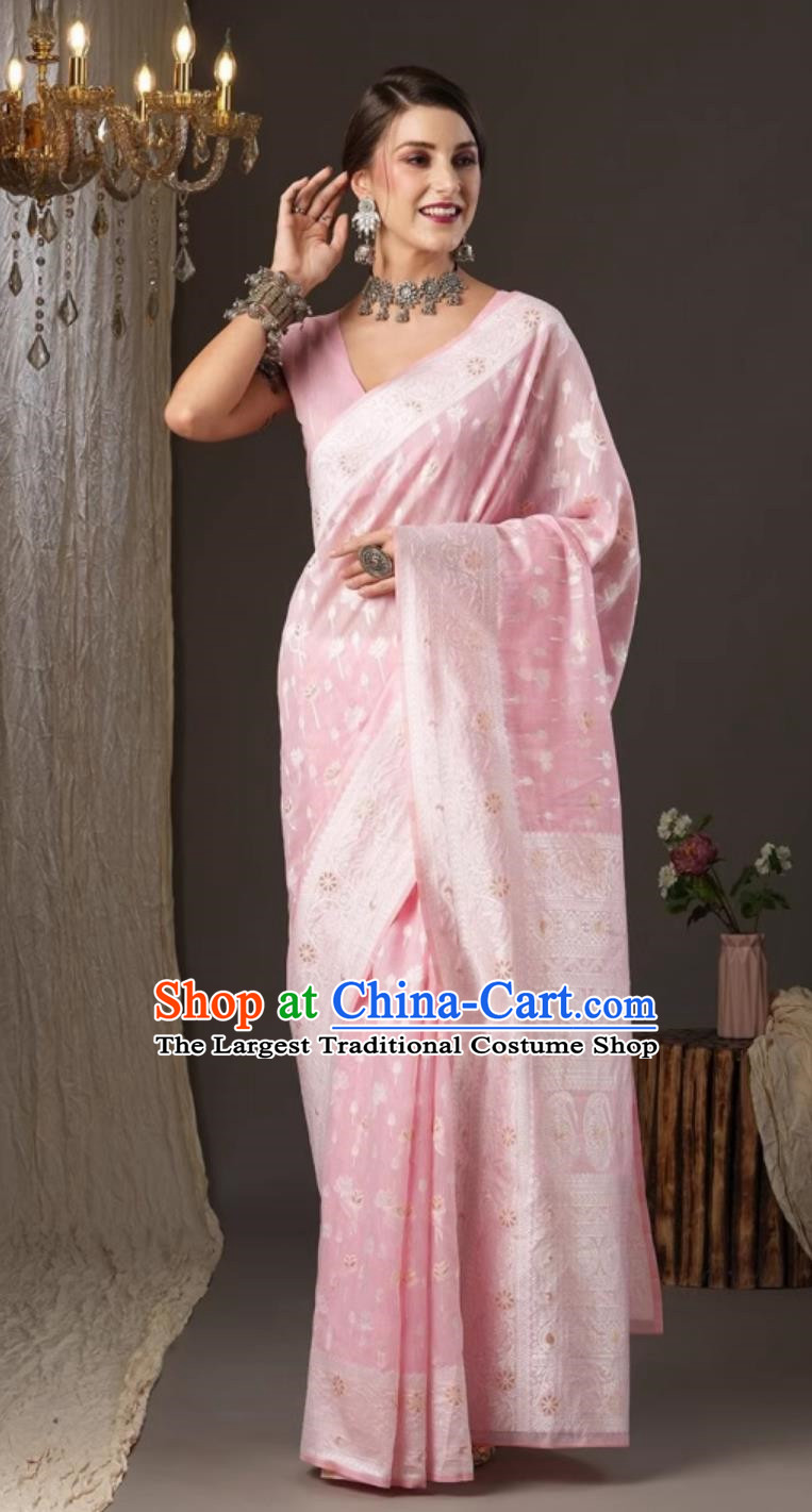Jacquard Hot Stamping Indian Saree National Ladies Wrap Skirt Sari