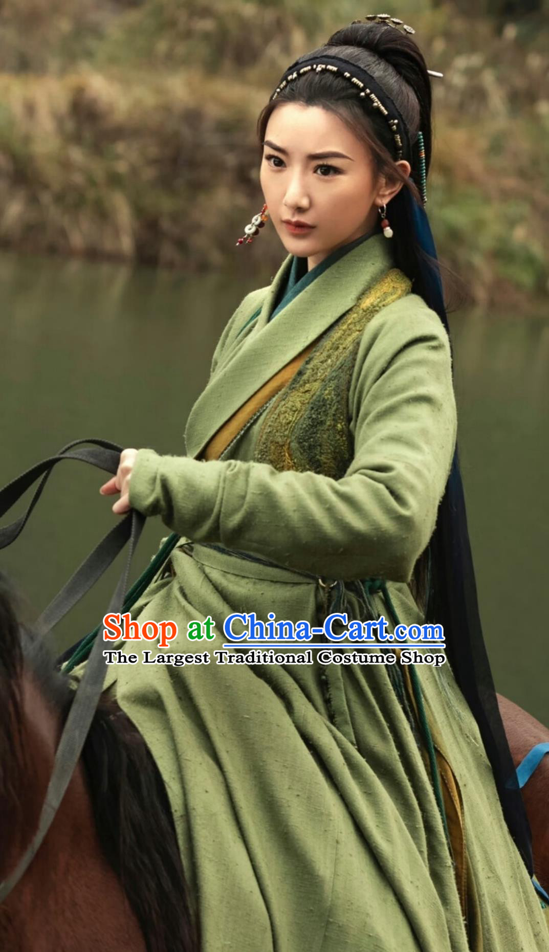 TV Drama The Ingenious One Heroine Shu Ya Nan Green Dress China Ancient Swordswoman Clothing