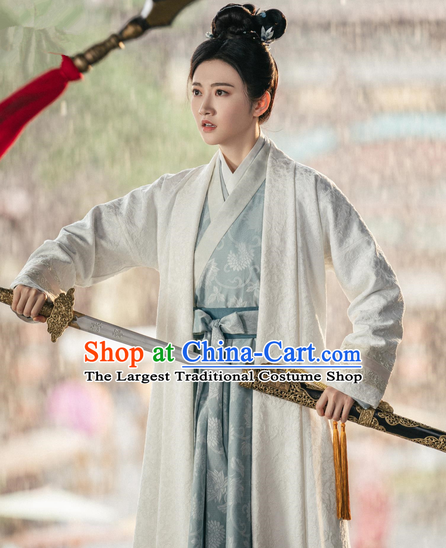 China TV Drama The Legend of Zhuohua Super Heroine Mu Zhuo Hua Dresses Ancient Swordswoman Garment Costumes