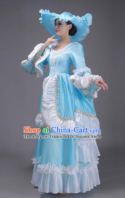 European Court Garment French Medieval Rococo Retro Style Princess Costume Drama Ladies Long Dress