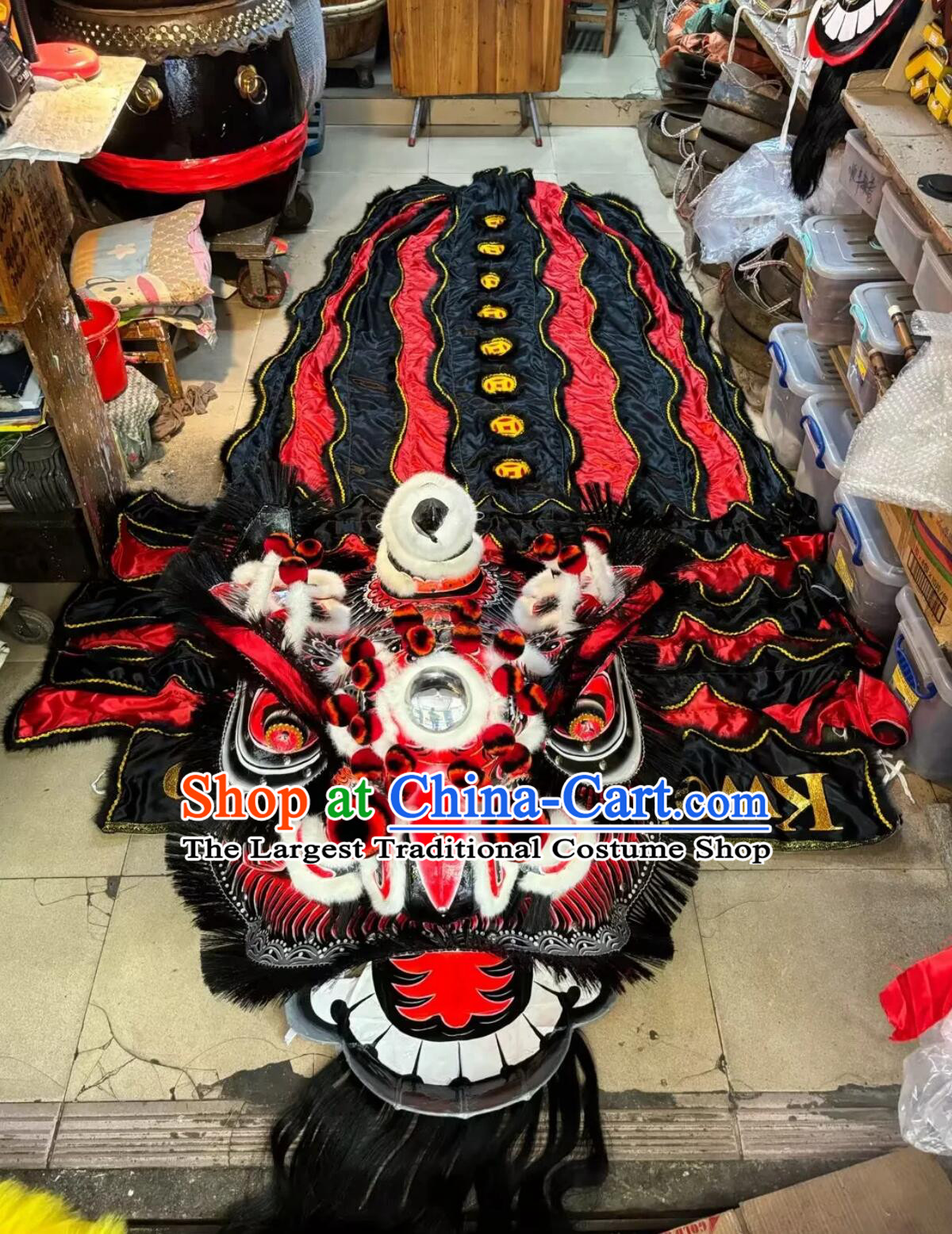 China Dancing Lion Online Buy Chinese Lion Dance Equipment Traditional Handmade Gwan Gong Lion Costume Complete Set