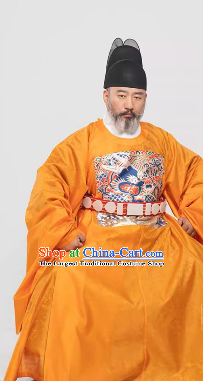 Traditional Hanfu Online Shop Yellow Ming Dynasty Official Robe Ancient Chinese Grand Secretary Clothing
