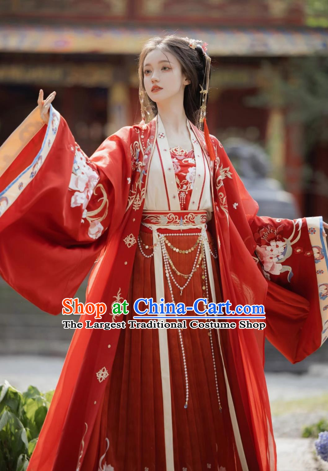 China Ancient Bride Clothing Traditional Wedding Hanfu Song Dynasty Royal Princess Red Dress