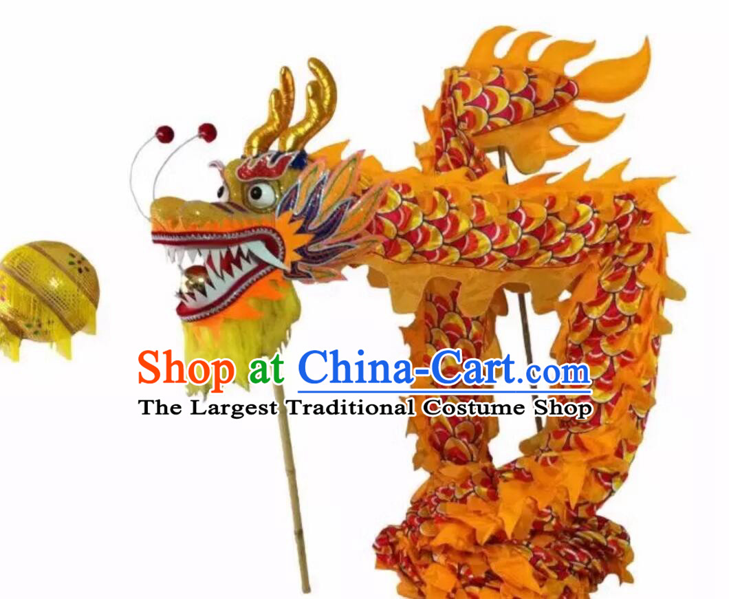 Traditional Chinese Yellow Dance Dragon Costumes for Six People
