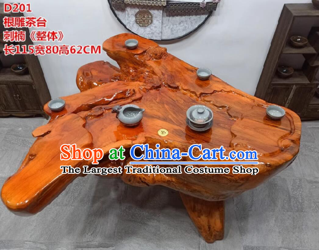 Hand Carved Wealth and Prosperity Come Chinese Stunning Tree Root Tea Table
