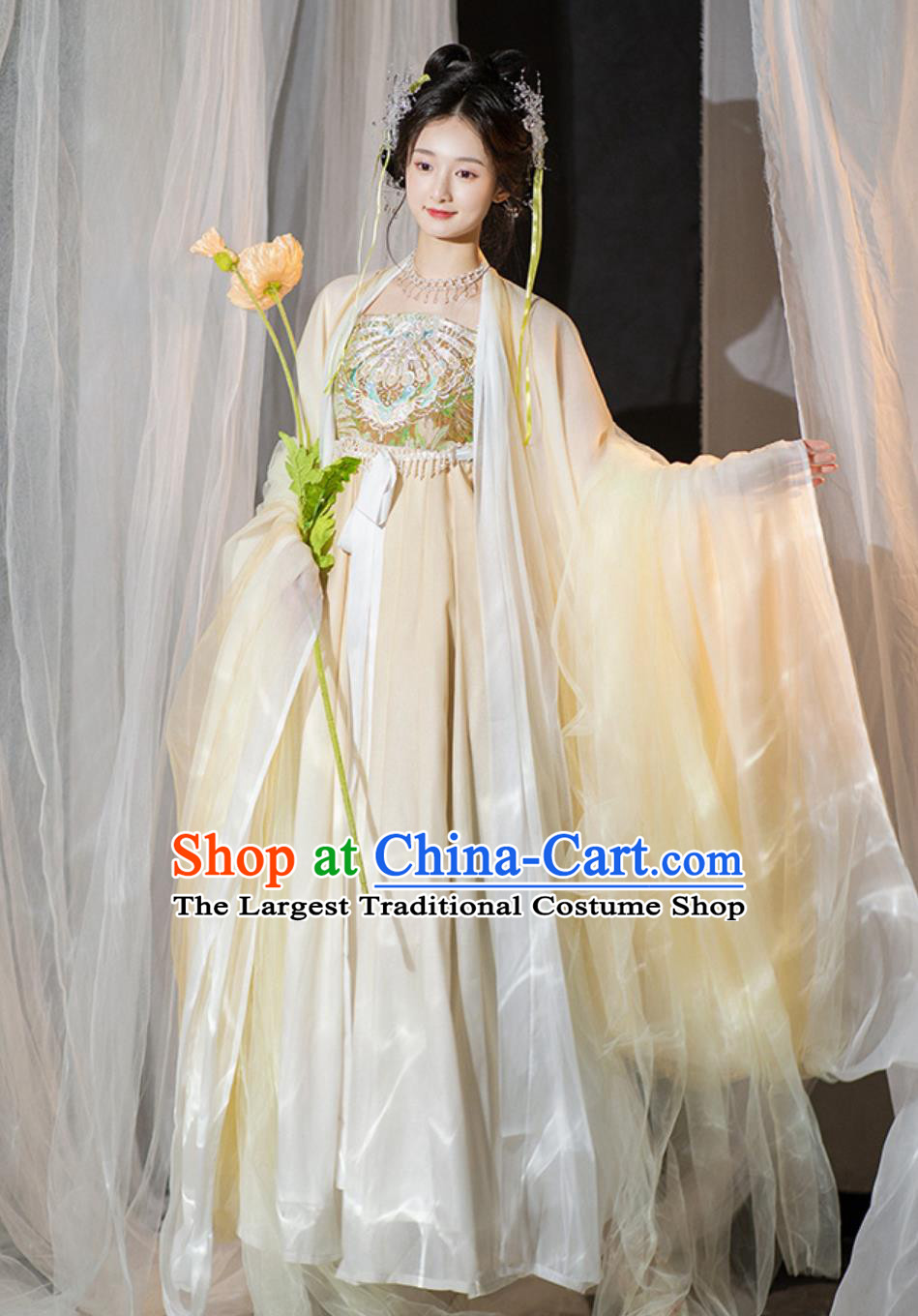 Traditional Hanfu Embroidered Hezi Dress Ancient Chinese Clothing China Tang Dynasty Royal Princess Costume