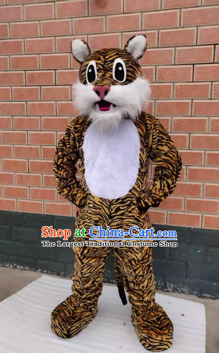Handmade Mascot Costume Cosplay Tiger Clothing Chinese Zodiac Tiger Year Performance Head and Garment Complete Set