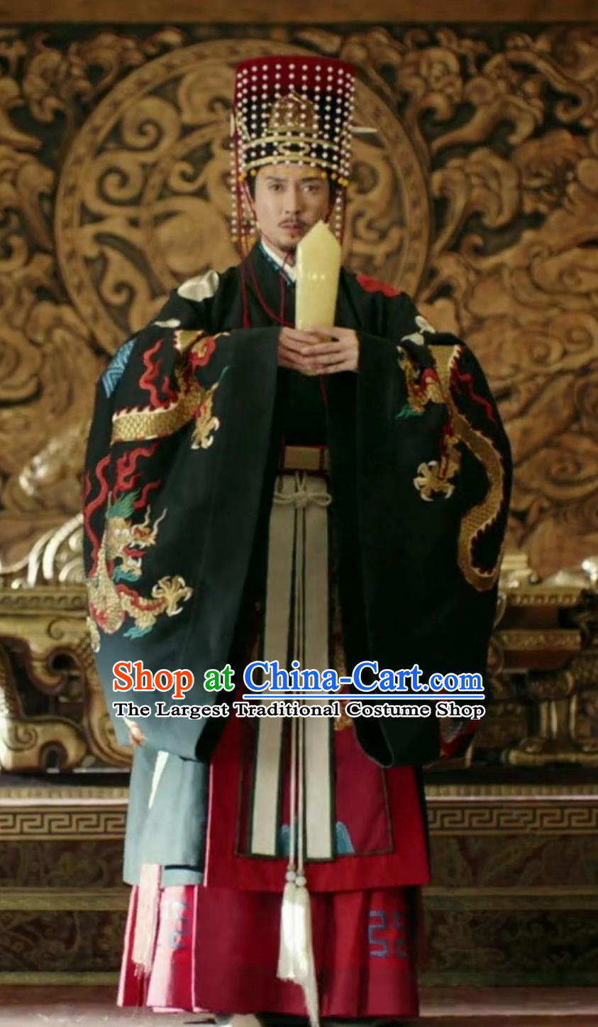 Ancient Chinese Emperor Clothing China Traditional Hanfu 2020 TV Series The Promise of Chang An King XIao Cheng Rui Enthroned Costume
