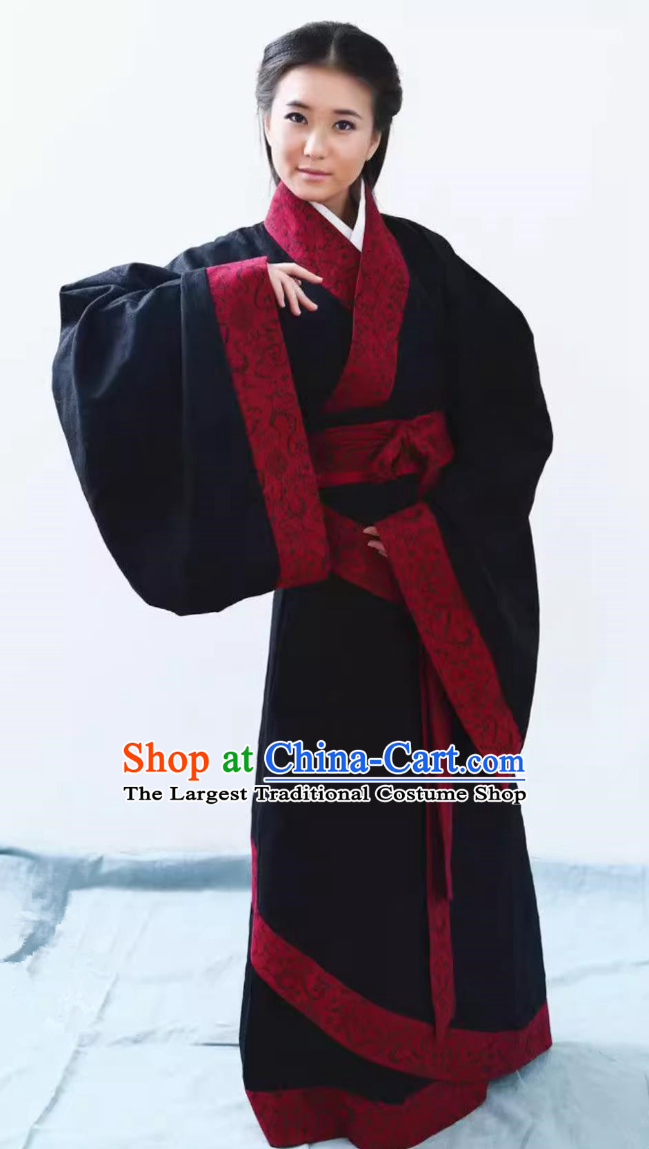 Chinese Travel Photography Costume Traditional Hanfu Curving Front Robe Han Dynasty Woman Dress Ancient China Clothing