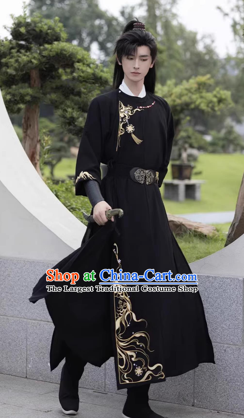 Ancient China Swordsman Clothing Chinese Travel Photography Costume Traditional Hanfu Young Hero Black Outfit