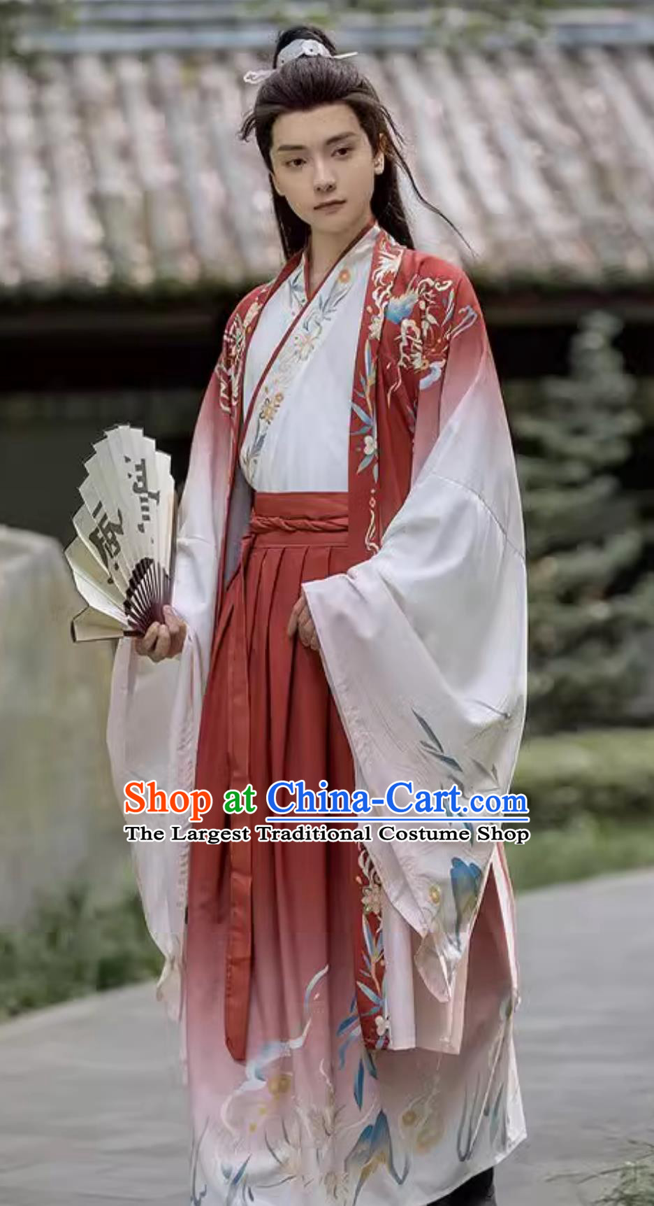 Ancient China Wuxia Swordsman Clothing China Travel Photography Jin Dynasty Costume Traditional Men Hanfu Red Outfit