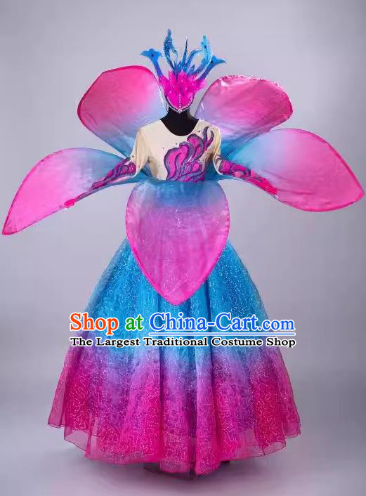 Professional Modern Dance Clothing China Spring Festival Gala Opening Dance Flower Petal Dress Women Group Stage Performance Costume