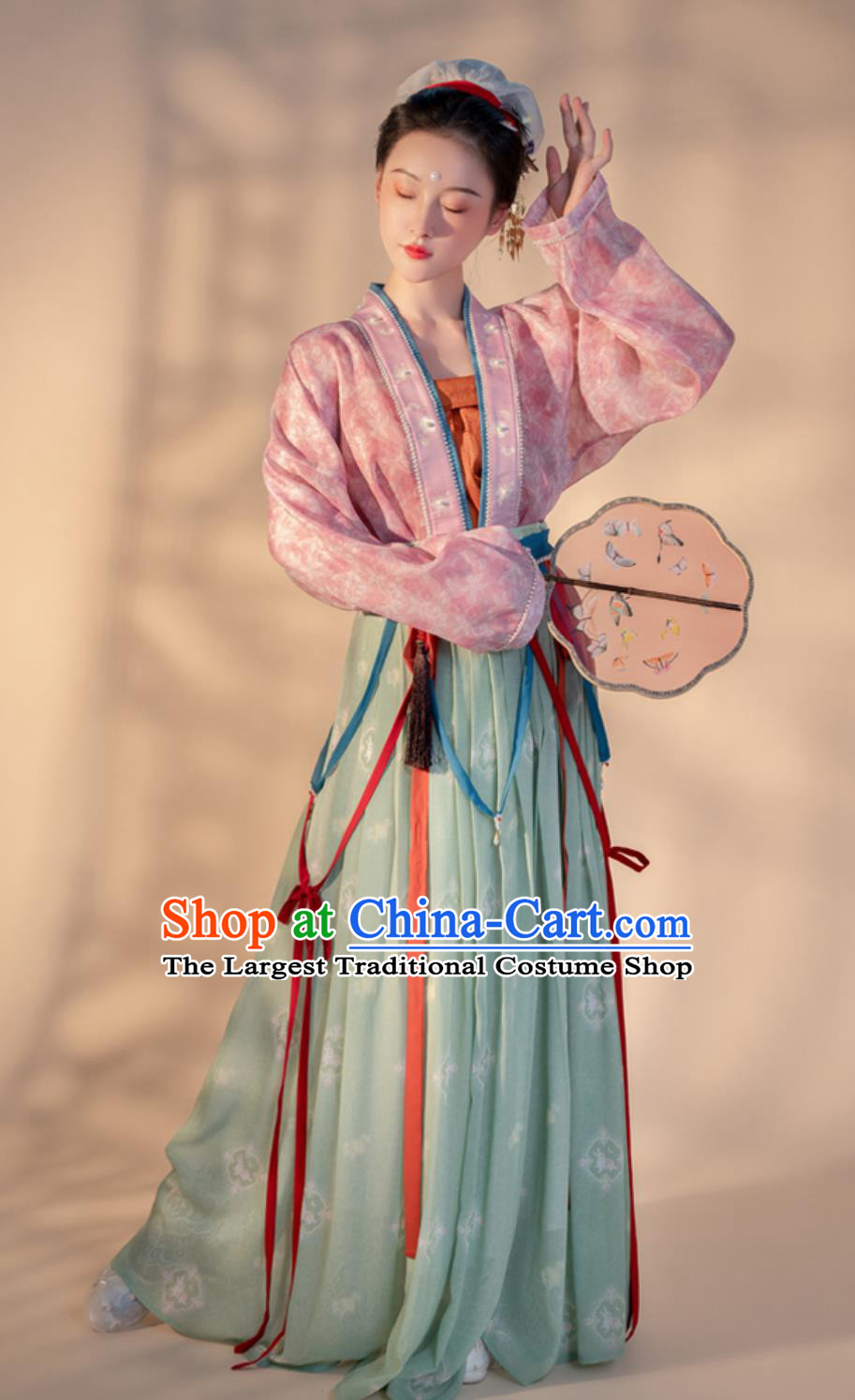 Chinese Ming Dynasty Female Dress Ancient China Court Woman Clothing Traditional Hanfu Blouse Top and Skirt Complete Set