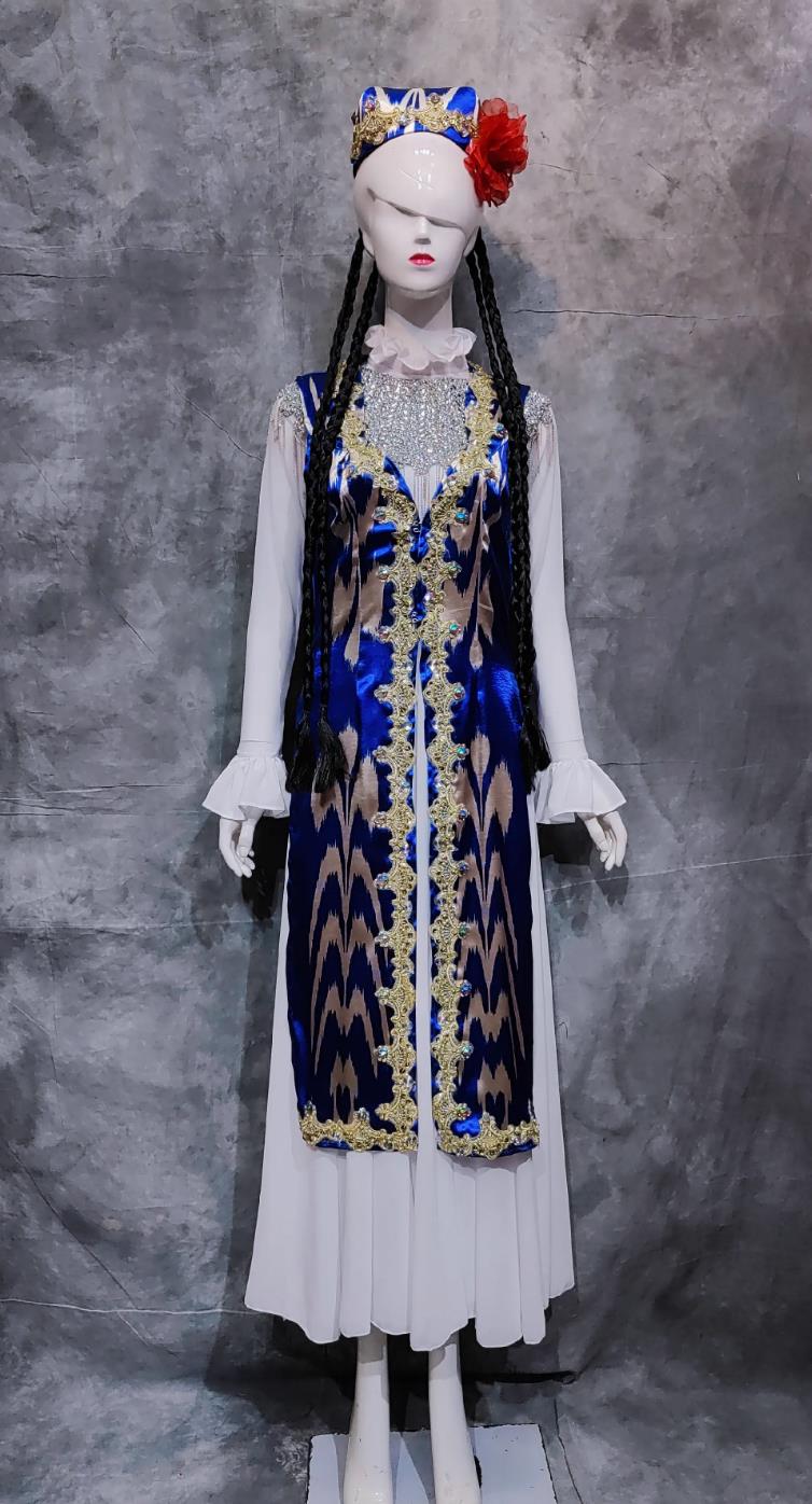 Chinese Xinjiang Ethnic Woman Clothing China Uyghur National Minority Dress Uighur Stage Show Costume