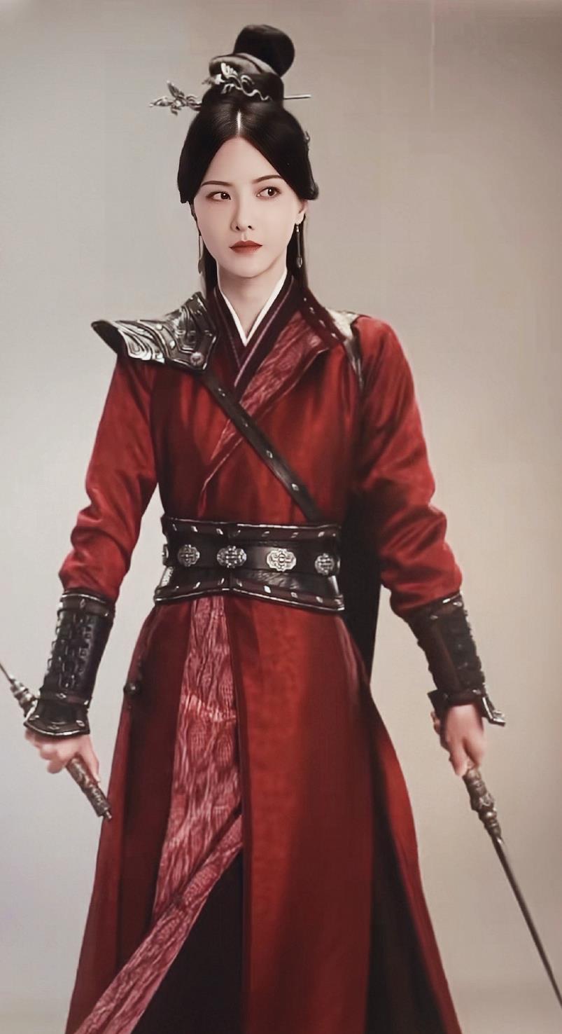 Ancient China Female Swordsman Clothing TV Series A Journey To Love Imperial Guard Jia Ling Red Dress
