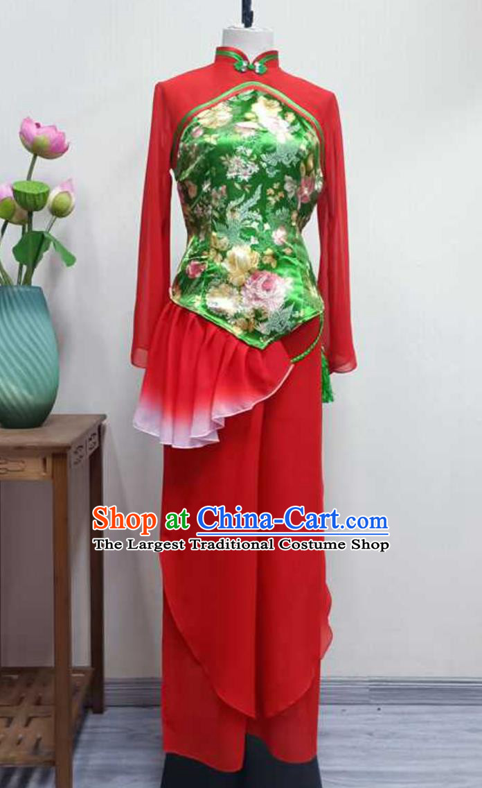 China Shouguang Yangko Dance Clothing Chinese Folk Dance Costume New Year Celebration Dance Reed Outfit