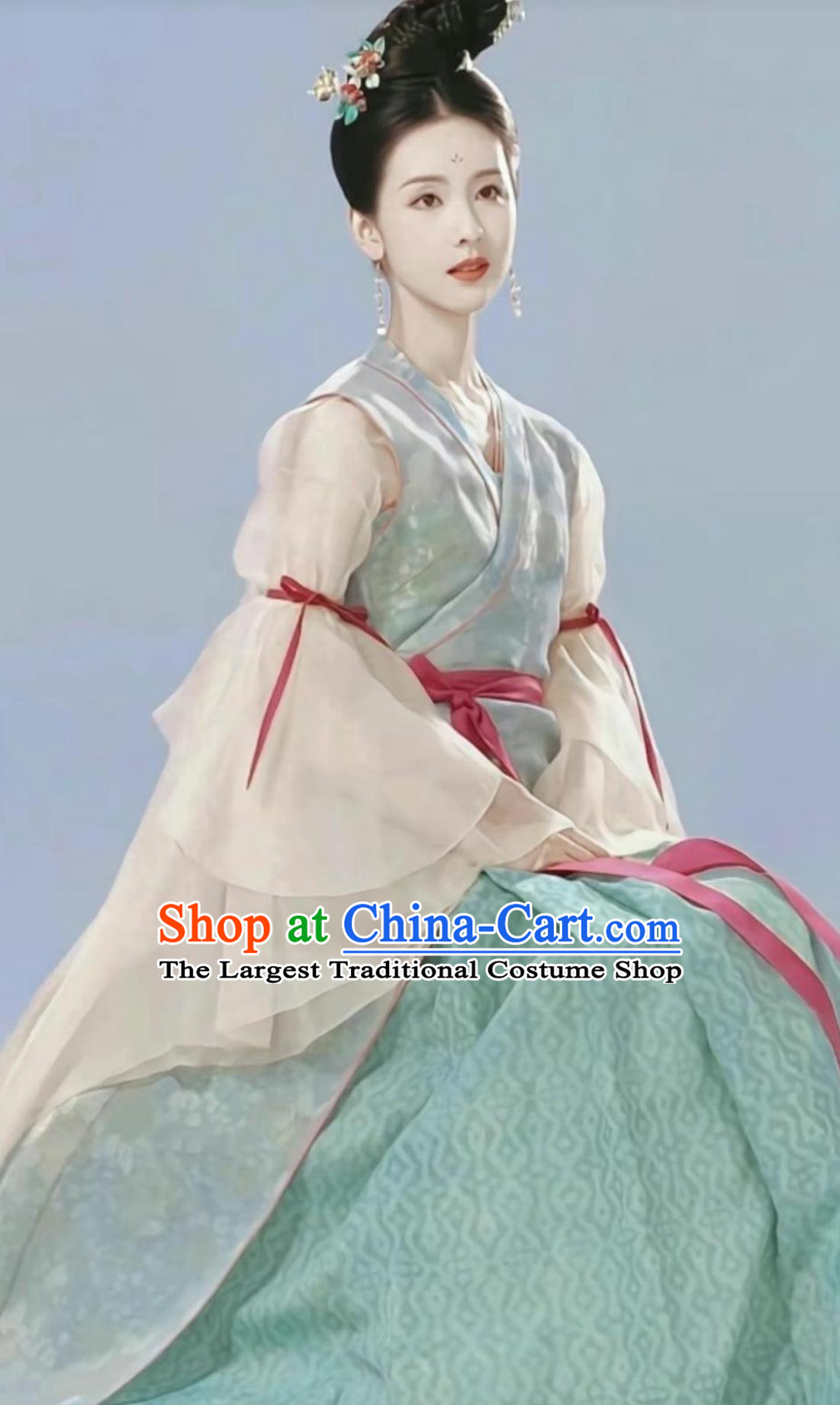 Chinese TV Series Judge Dee's Mystery Princess Qiu Yue Costume Ancient China Tang Dynasty Palace Lady Hanfu Clothing