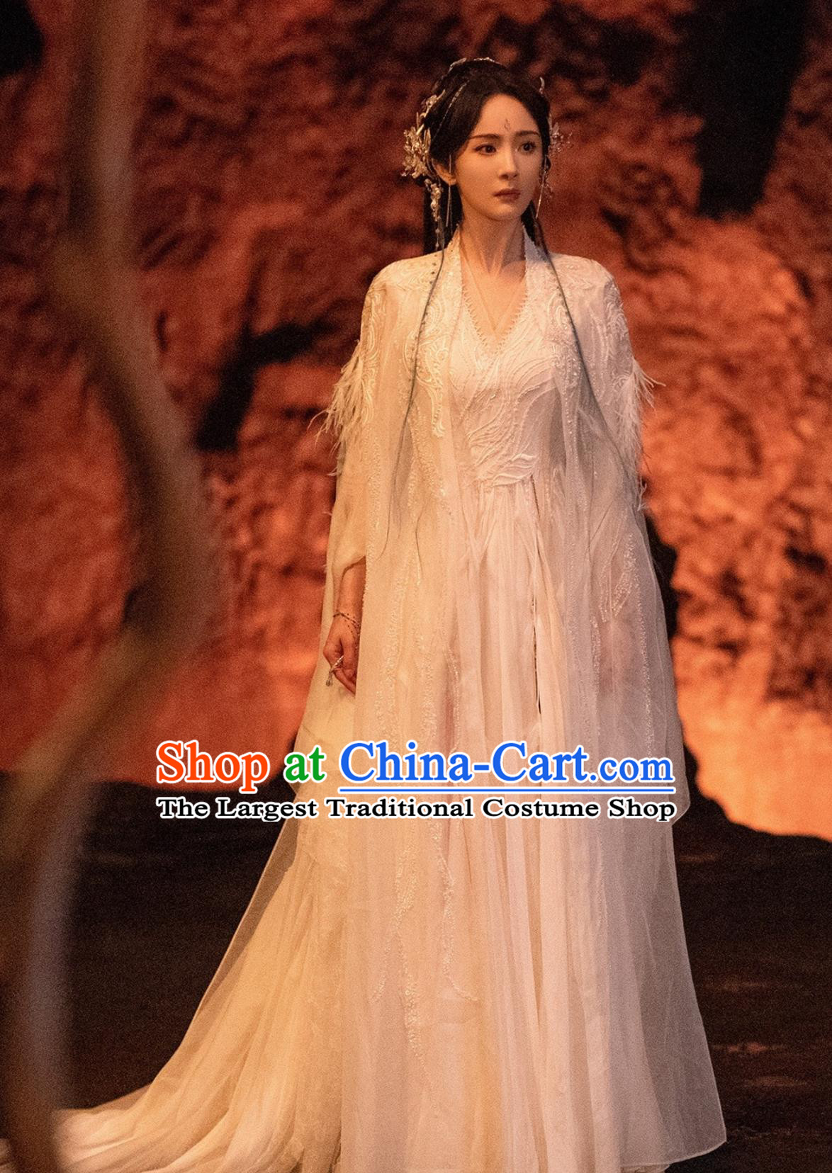 Ancient China Fairy Clothing Chinese TV Series Fox Spirit Matchmaker Red Moon Pact Tushan Hong Hong White Dress