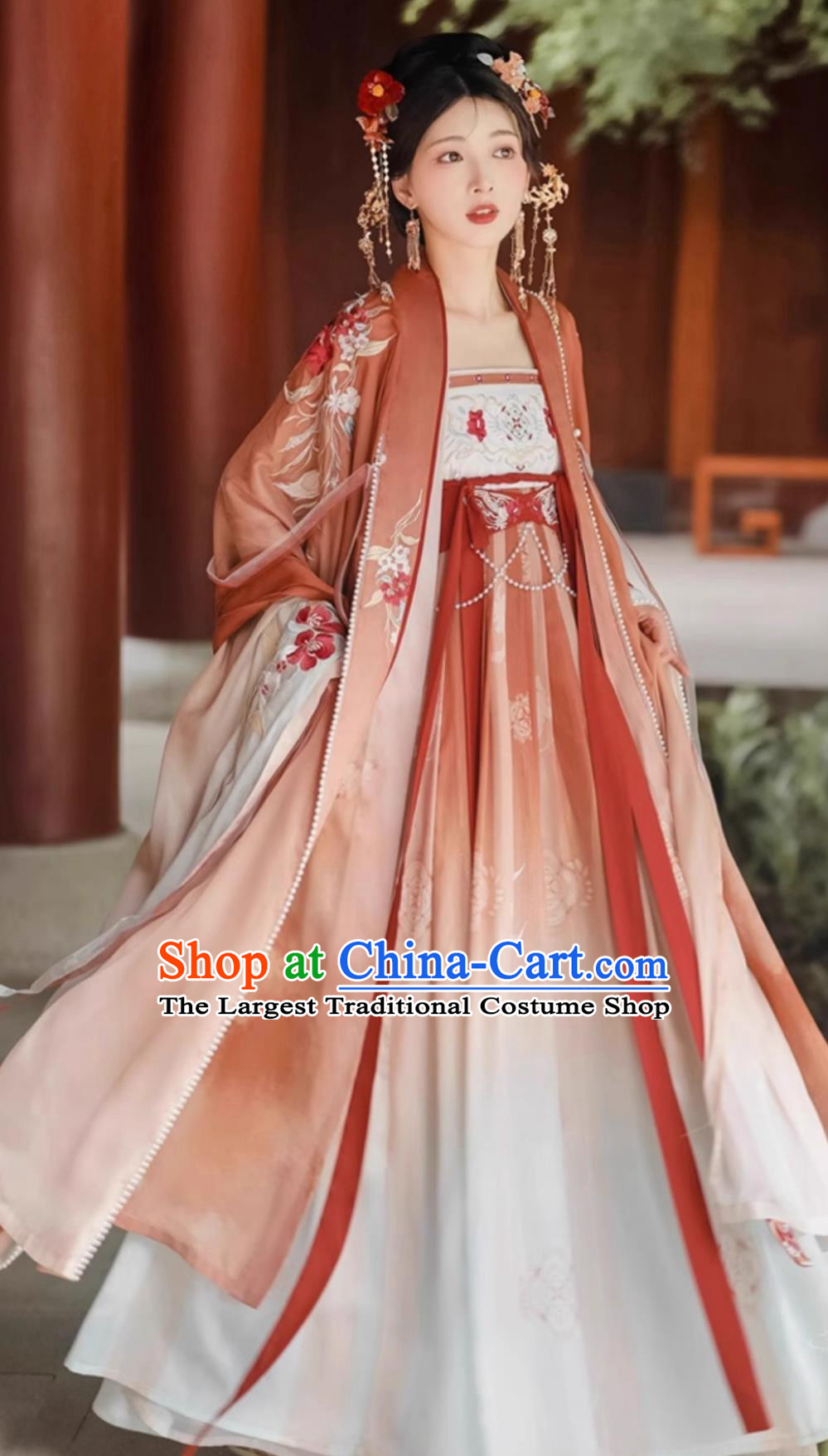 Chinese Hanfu Dress Ancient China Tang Dynasty Royal Princess Costumes Complete Set