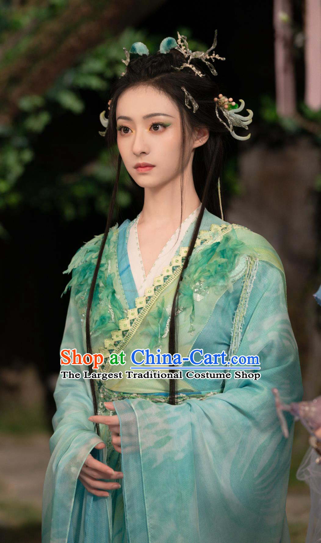 Ancient China Royal Princess Clothing Chinese TV Series Fox Spirit Matchmaker Red Moon Pact Fairy Tushan Rong Rong Green Dress