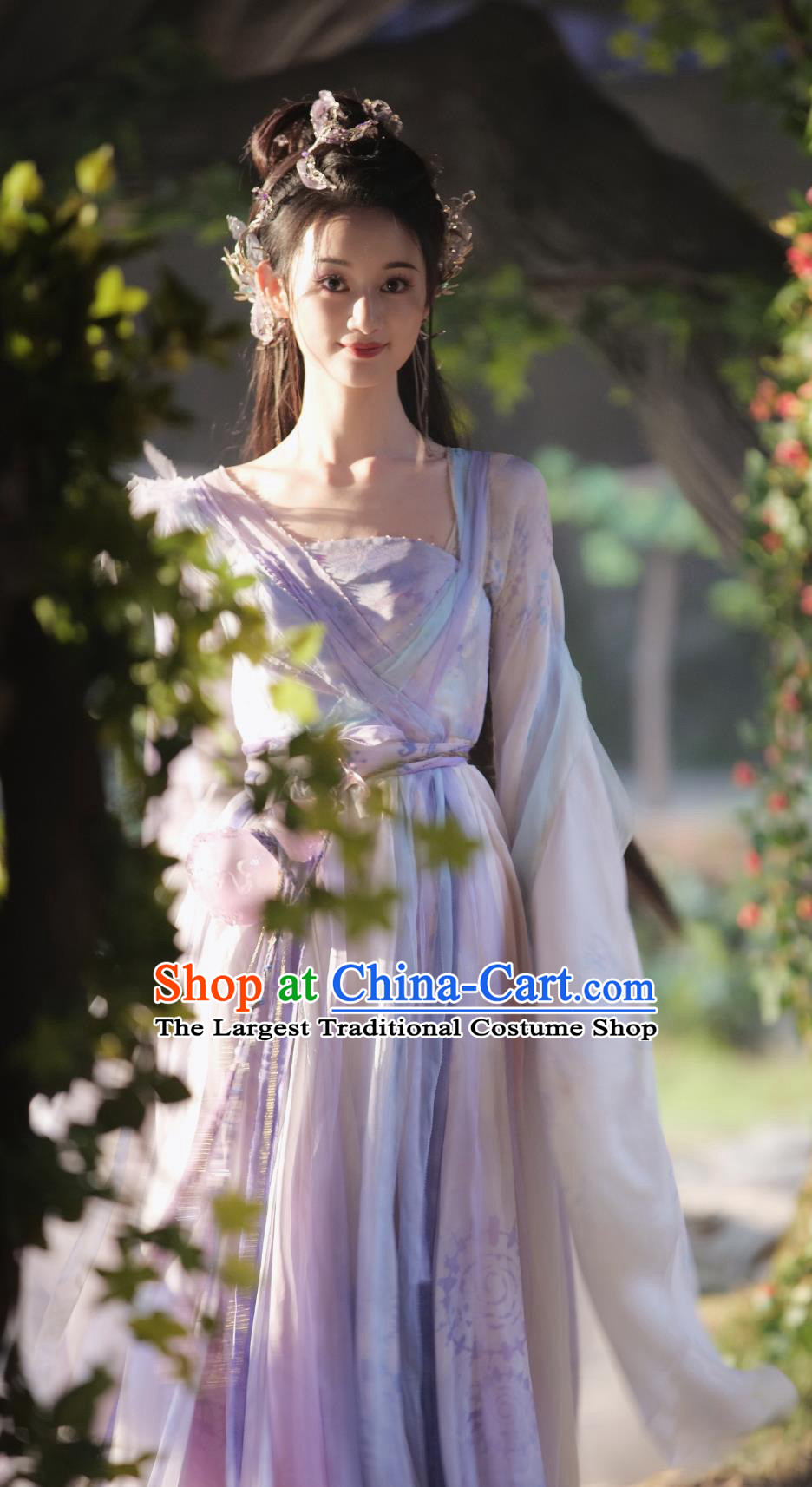 Chinese TV Series Fox Spirit Matchmaker Red Moon Pact Master Tu Shan Ya Ya Lilac Dress Ancient China Fox Fairy Clothing