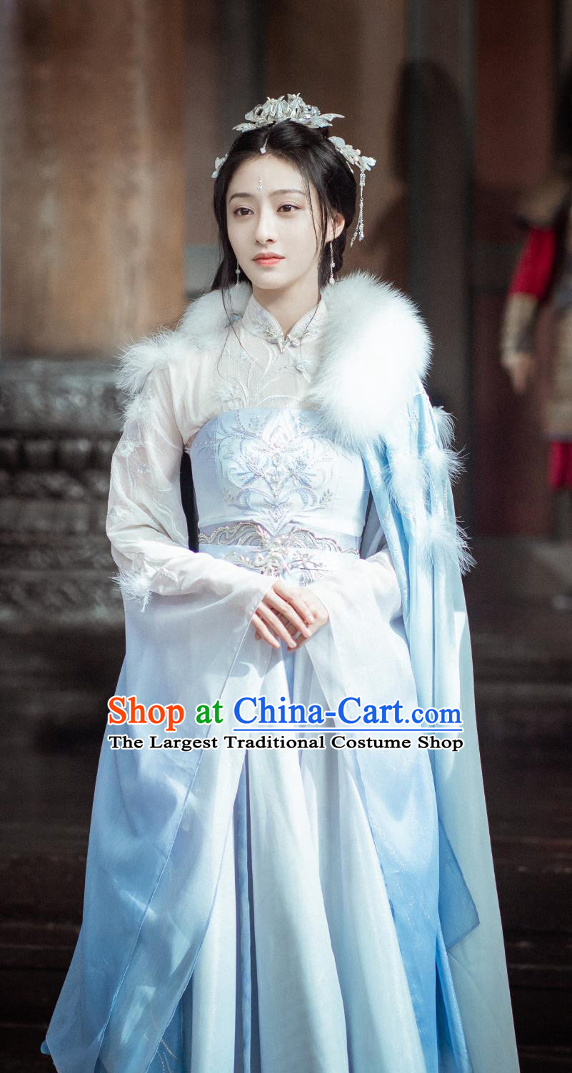 Chinese Drama Dashing Youth Princess Yue Yao Costume Ancient China Noble Woman Dress Clothing