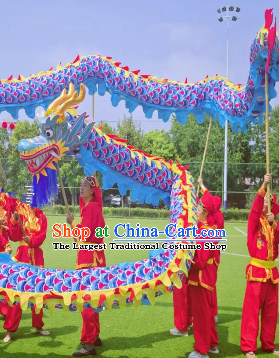 Colorful Chinese Dancing Dragon Props Spring Festival Dragon Dance Dragon Head and Costumes Complete Set