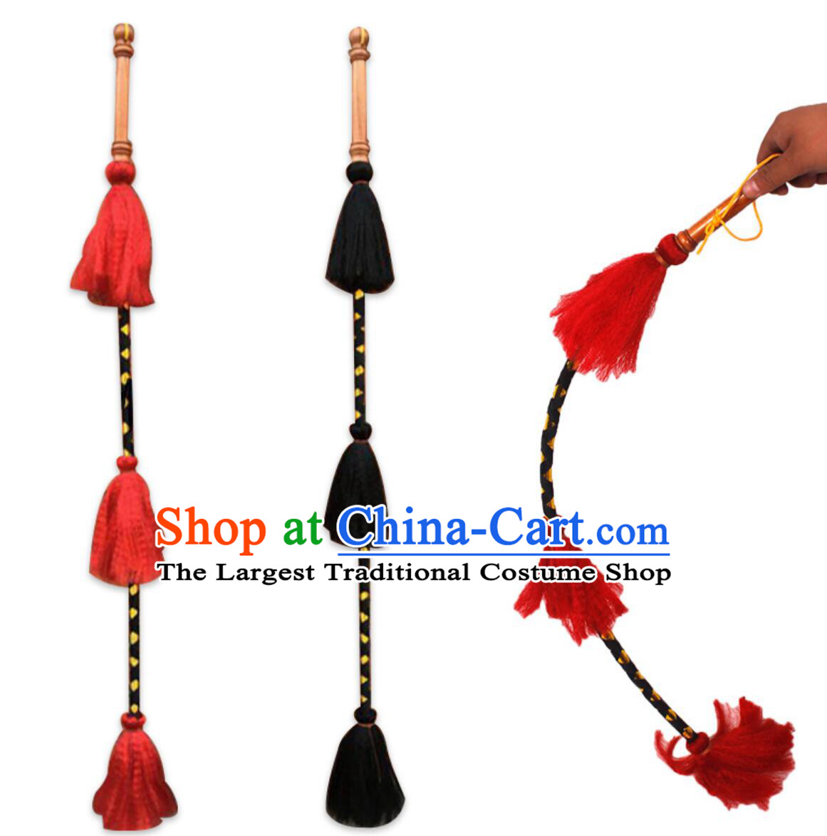 China Peking Opera Prop Handmade Horsewhip Chinese Beijing Opera Zhi Qu Wei Hu Shan Whip