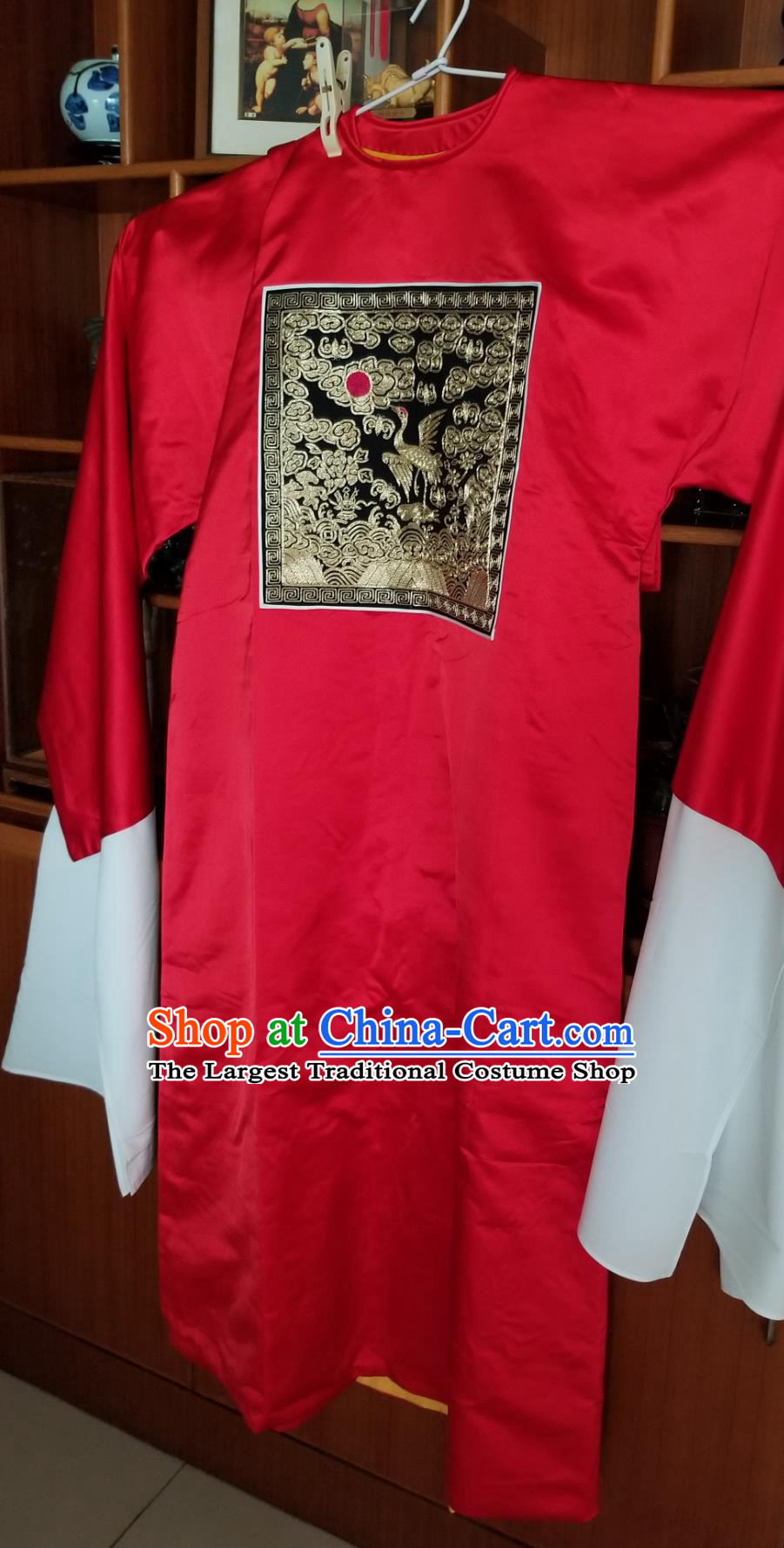 Top Custom Traditional Opera Official Clothing Chinese Peking Opera Patch Costume China Beijing Opera Red Embroidered Robe