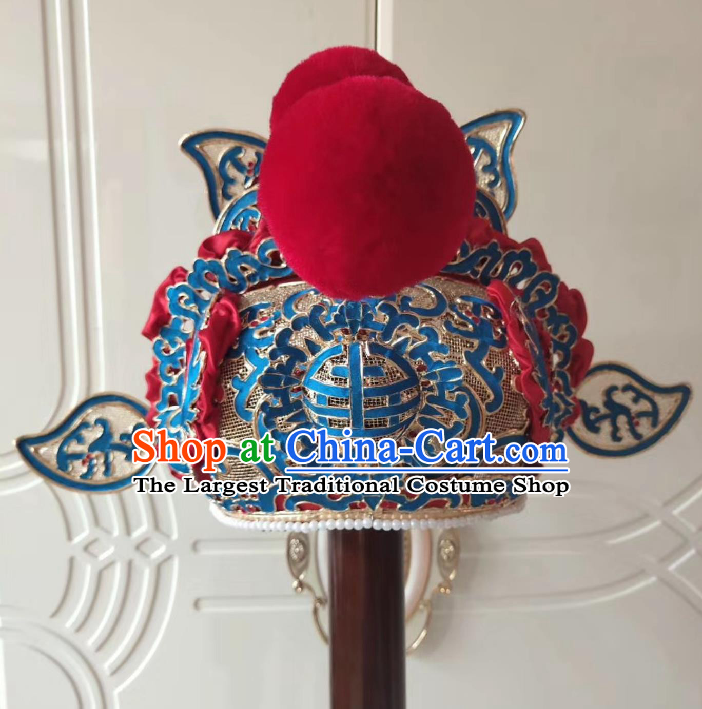 Handmade Chinese Beijing Opera Zhong Kui Hat China Peking Opera Laosheng Judge Headgear