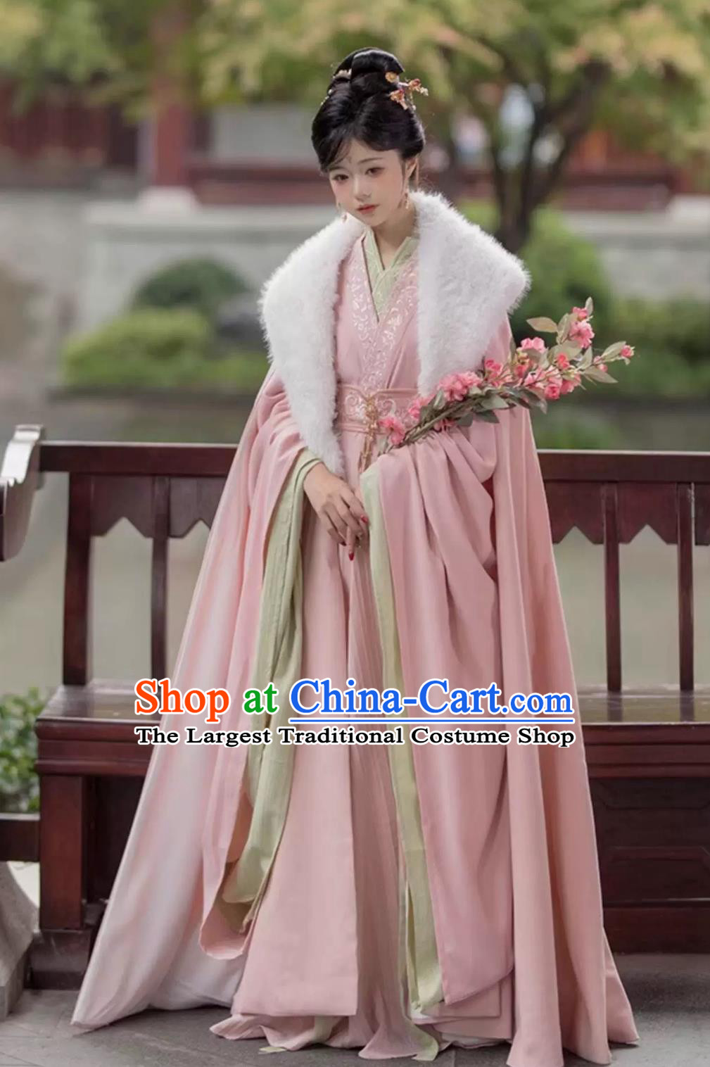 China Jin Dynasty Palace Woman Costumes Traditional Chinese Clothing Ancient Palace Princess Pink Hanfu Dress