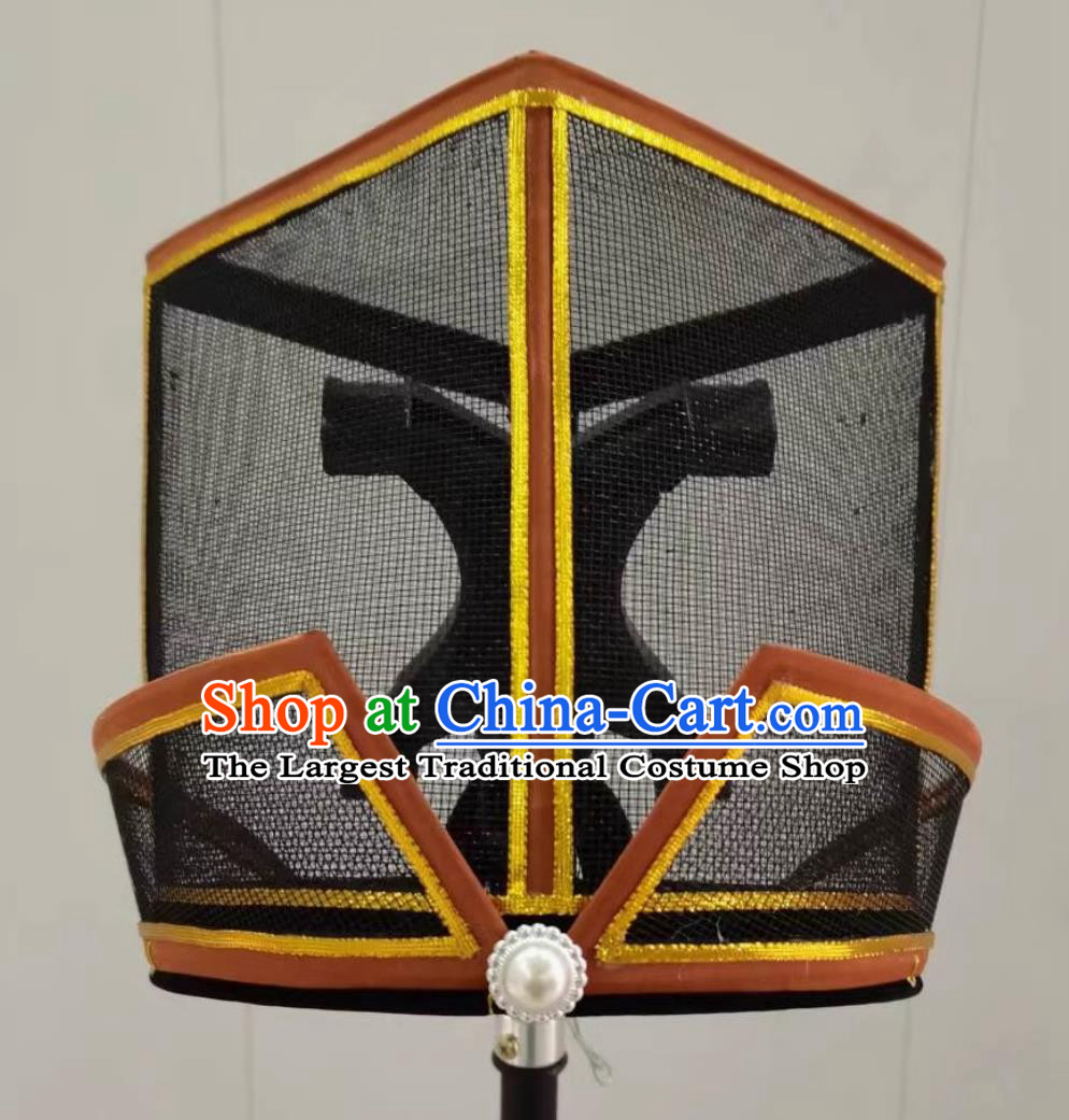 Handmade Traditional Opera Black Veil Hat China Beijing Opera Hamal Headwear Chinese Beijing Opera Yamen Runners Headgear