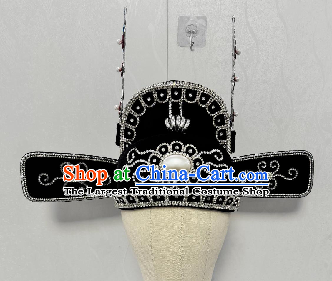 Handmade Traditional Opera Emperor Son In Law Hat China Beijing Opera Scholar Headwear Chinese Beijing Opera Xiaosheng Headgear