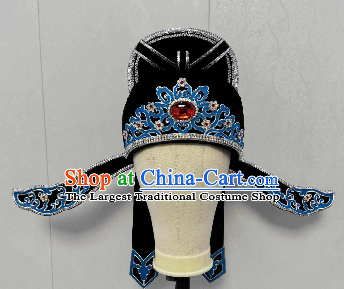 Handmade Chinese Beijing Opera Xiaosheng Hat China Shaoxing Opera Scholar Headgear