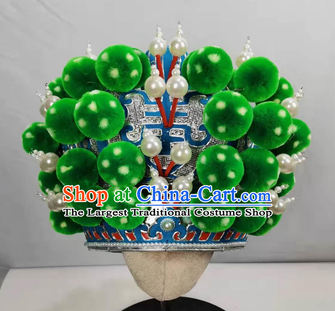 Chinese Peking Opera Wusheng Headgear Handmade Traditional Opera Hat China Beijing Opera Hero Helmet