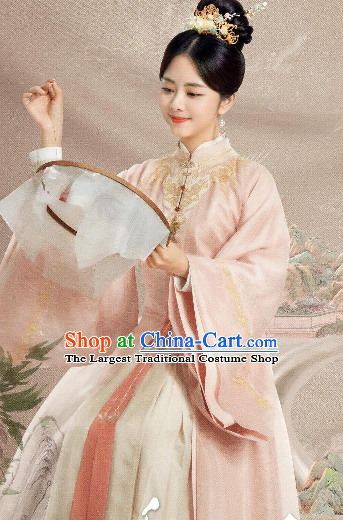 TV Series The Sword and the Brocade Shi Yi Niang Pink Costumes China Ming Dynasty Noble Woman Clothing Chinese Ancient Countess Hanfu Dress