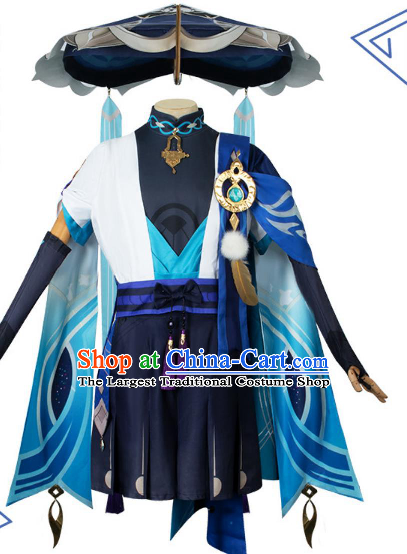 Genshin Impact Scaramouche Wanderer Cosplay Costume Anime Cosplay Clothing and Hat Full Set