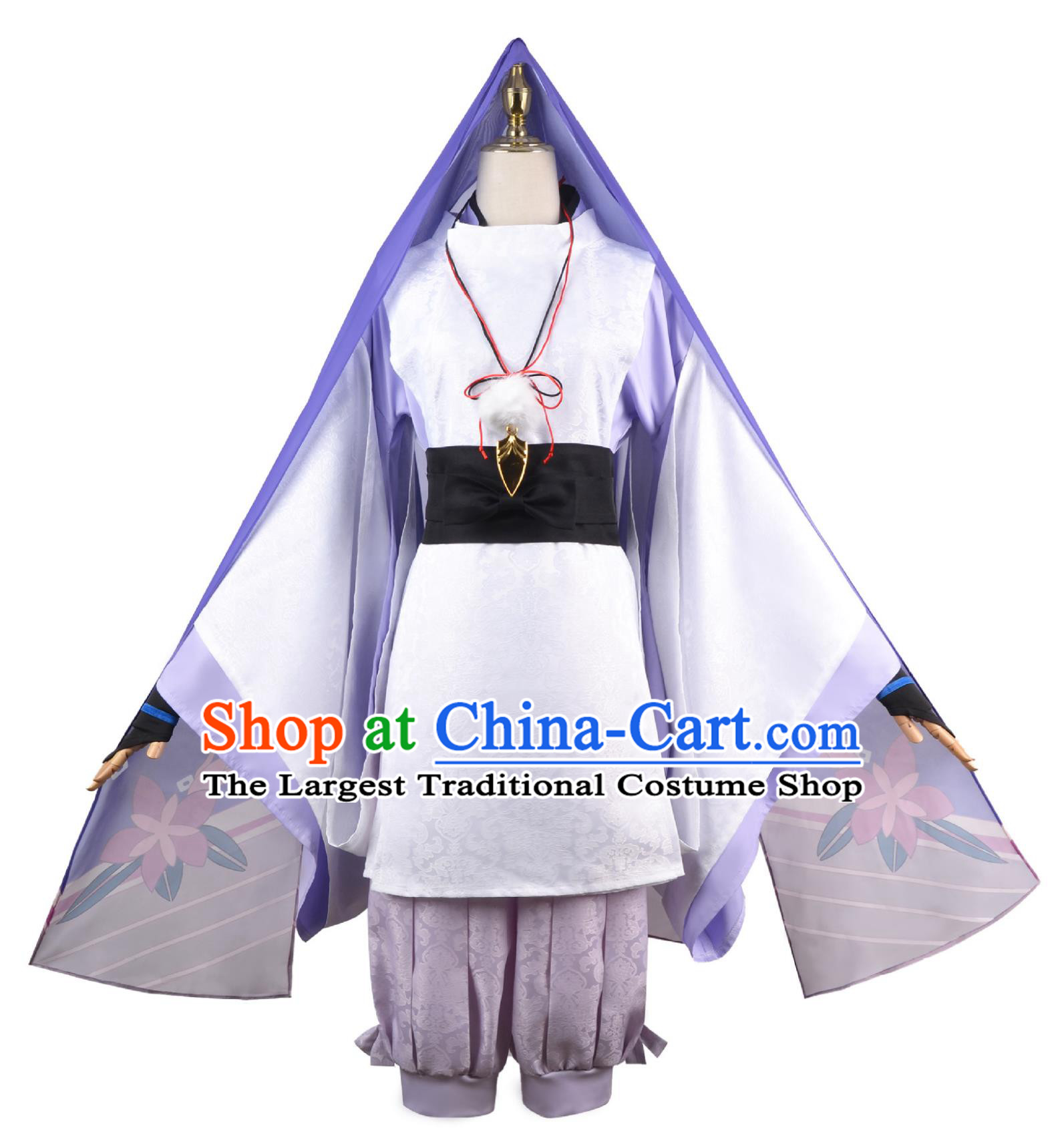 Genshin Impact Baisan Cosplay Costume Ancient Chinese Style Wafu Anime and Game Outfit Set
