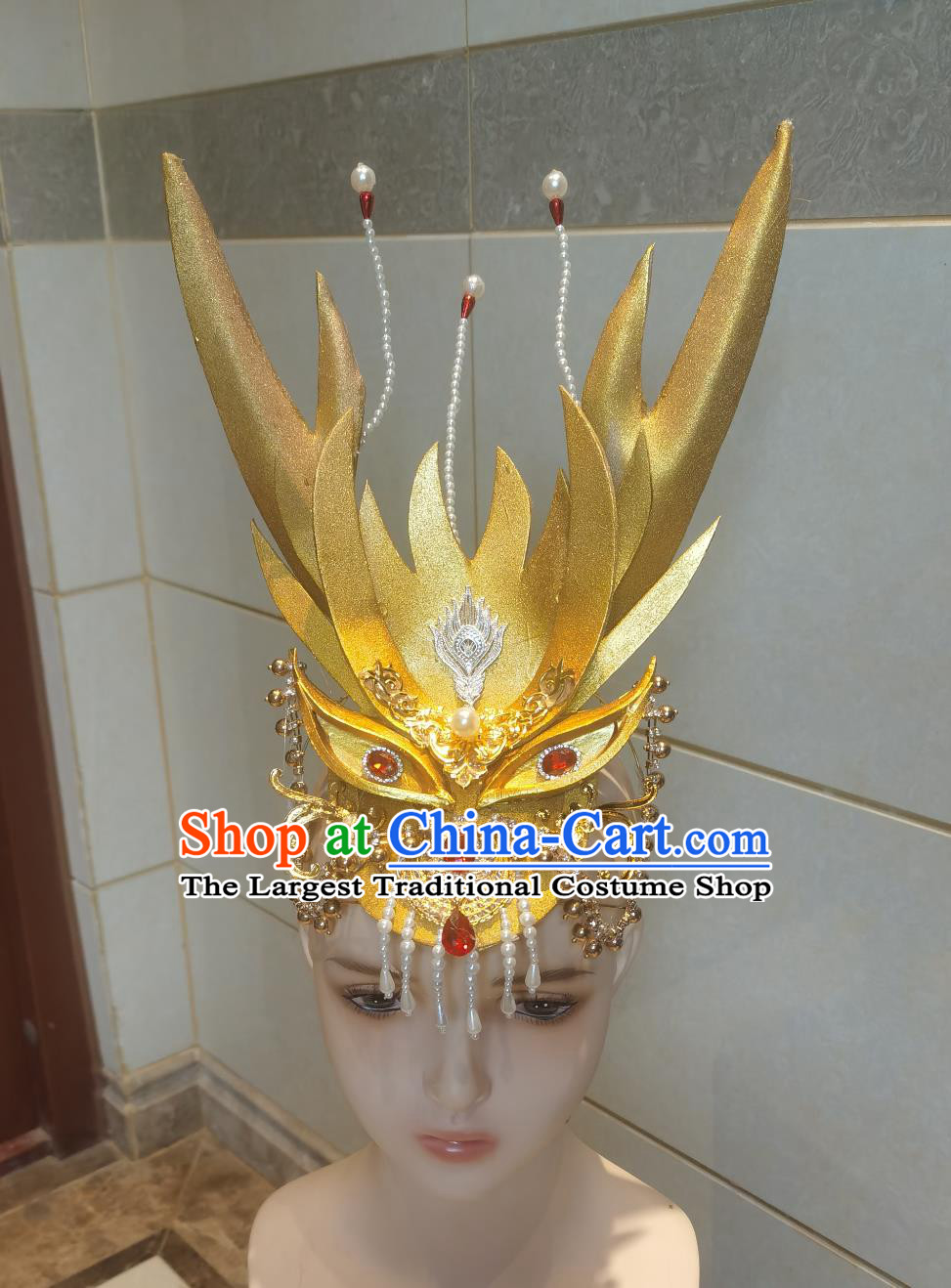 Chinese Classical Dance Headpiece Handmade Dragon Girl Headdress Spring Festival Gala Opening Dance Golden Hair Crown