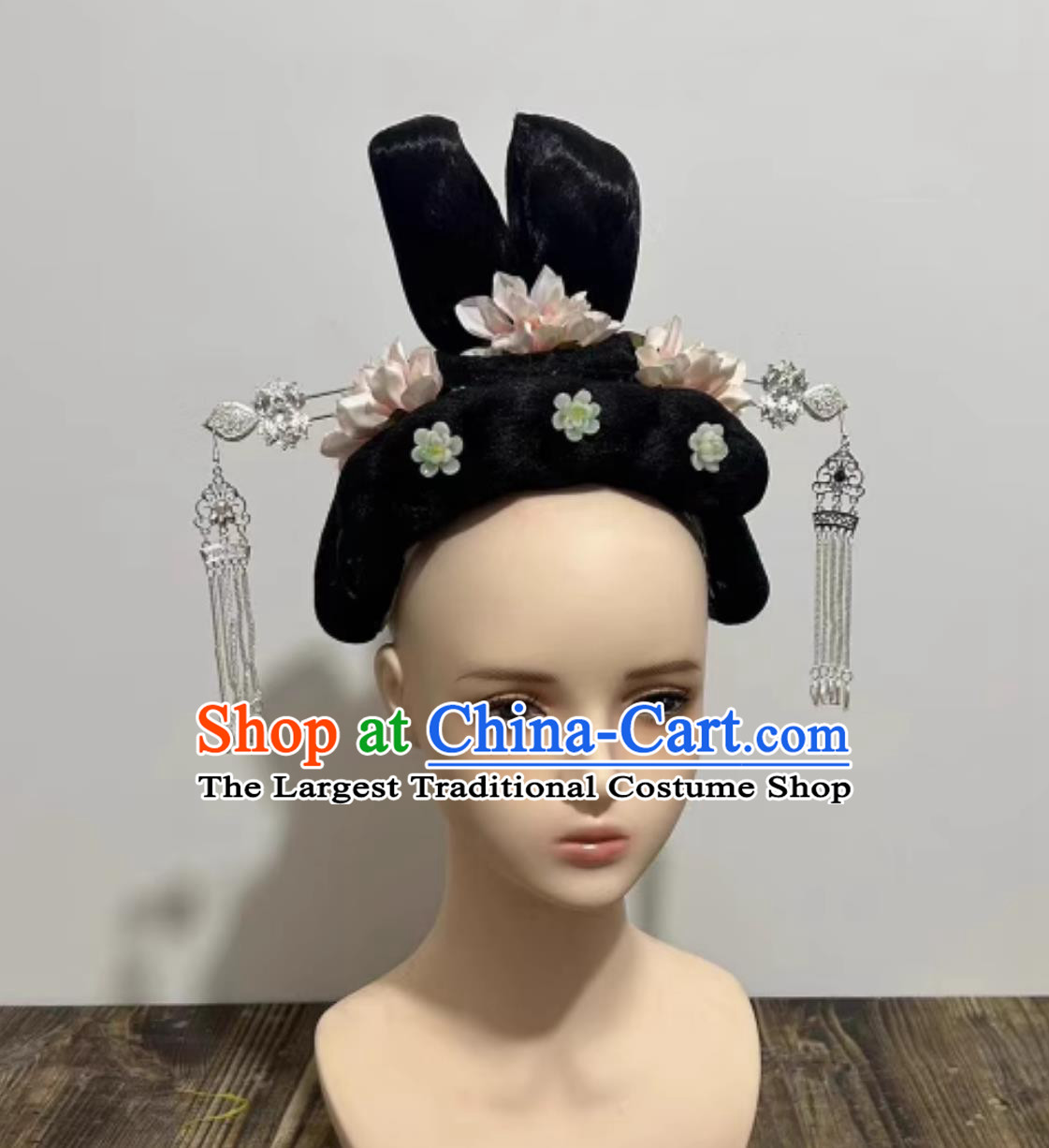 Chinese Han Tang Dance Wig and Hair Jewelries China Classical Dance Headpieces Handmade 12 Goddesses of Flowers Headdress