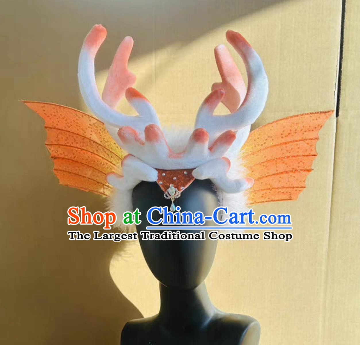 Chinese Spring Festival Gala Drum Dance Hat China Classical Dance Headpiece Handmade Dragon Girl Headdress