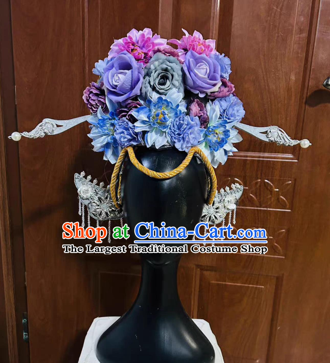 Handmade Han Tang Dance Headdress Chinese Spring Festival Gala Hat China Classical Dance Headpiece