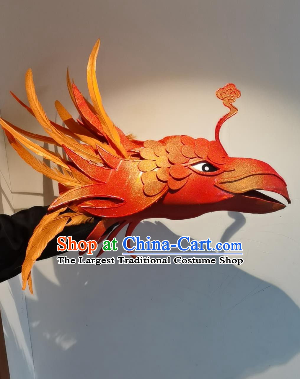 China Classical Dance Prop Handmade Handle Phoenix Head Chinese Spring Festival Gala Stage Performance Property