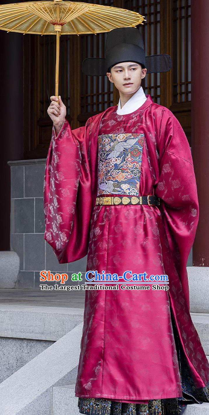Chinese Traditional Wedding Hanfu Robe Ancient China Scholar Clothing Ming Dynasty Official Costume