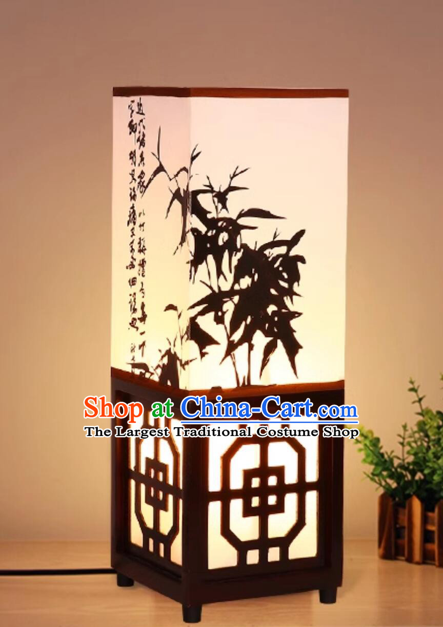 Handmade Chinese Desk Lantern Traditional Lamp In Painting Bamboo Table Lantern