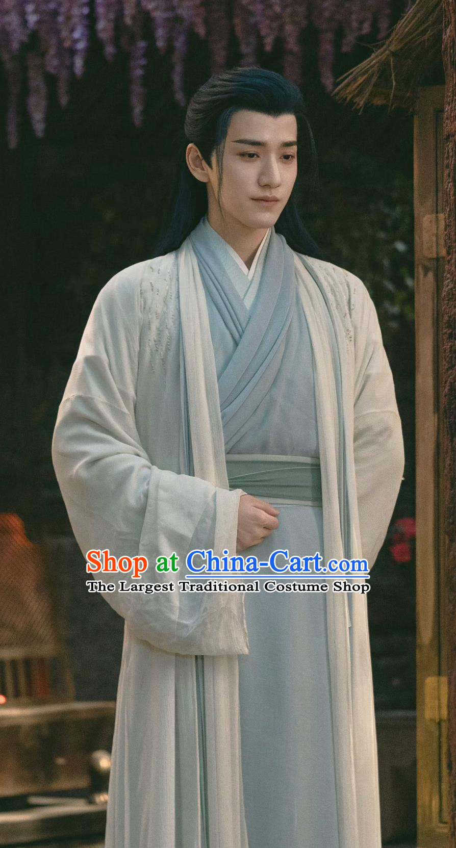 Traditional China Hanfu Ancient Swordsman Clothing Chinese TV Series Snowy Night Timeless Love Miao Feng Replica Costume